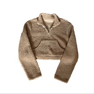 Cropped Fuzzy 1/4 Zip